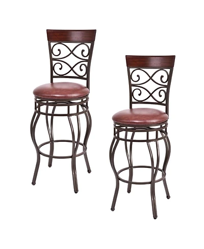 Costway Set of 2 Vintage Bar Stools 30" Swivel Padded Seat Bistro