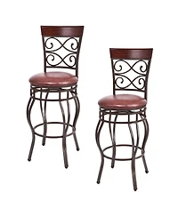 Costway Set of 2 Vintage Bar Stools 30" Swivel Padded Seat Bistro