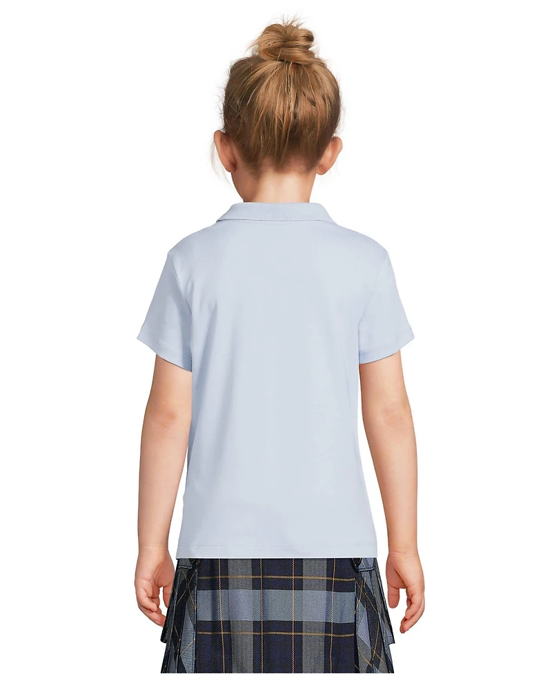 Lands' End Girls Short Sleeve Feminine Fit Interlock Polo Shirt