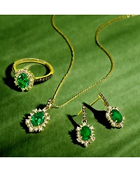 Le Vian Costa Smeralda Emeralds (1-1/3 ct. t.w.) & Diamond (3/4 ct. t.w.) Halo Drop Earrings in 14k Gold