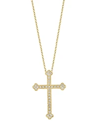 Effy Diamond Cross 18" Pendant Necklace (1/5 ct. t.w.) in 14k Gold