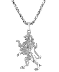 Bulova Men's Crest of Bohemia Pendant Necklace in Sterling Silver, 24" + 2" extender
