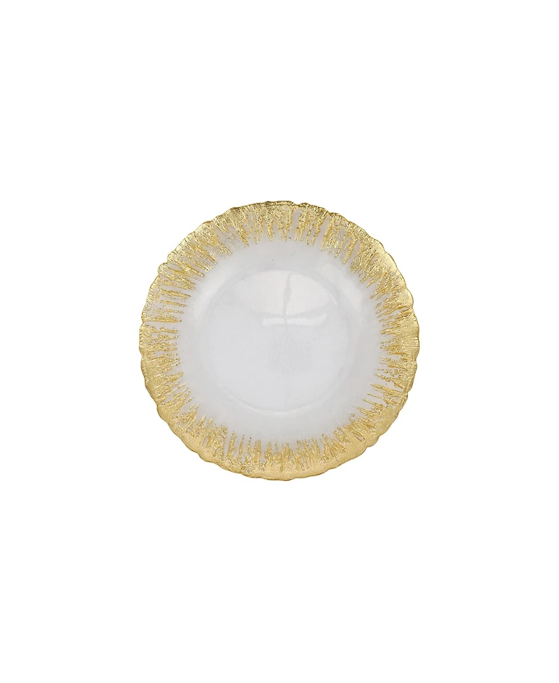 Vietri Rufolo Glass Gold Brushstroke Canape Plate 6"
