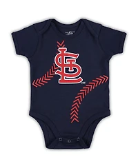 Newborn and Infant Boys Girls Navy St. Louis Cardinals Running Home Bodysuit