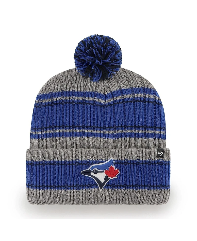 Men's '47 Brand Gray Toronto Blue Jays Rexford Cuffed Knit Hat with Pom