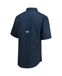 Men's Columbia Navy Dallas Cowboys Tamiami Omni-Shade Button-Down Short Sleeve Shirt
