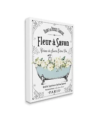 Stupell Industries Floral Parisian Bathroom Advertisement Canvas Wall Art, 16" x 1.5" x 20"