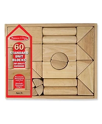 Melissa & Doug Standard Unit Solid-Wood Building Blocks With Wooden Storage Tray (60 pcs)