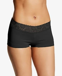 Maidenform Cotton Dream Lace Boyshort Underwear 40859