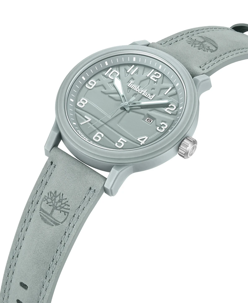 Timberland Men's Quartz Driscoll Plastic Gray Genuine Leather Watch 46mm