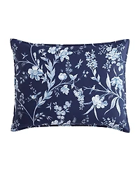 Laura Ashley Branch Toile Cotton Reversible 7 Piece Comforter Set