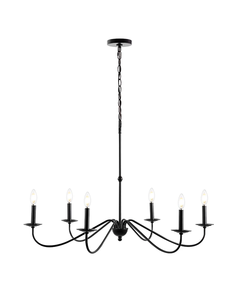 Wicklow 34.75" 6-Light Bohemian Farmhouse Iron Led Chandelier