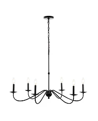 Wicklow 34.75" 6-Light Bohemian Farmhouse Iron Led Chandelier