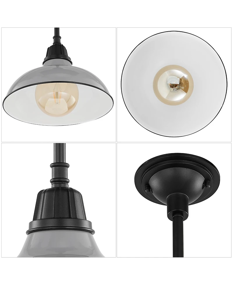 Jasper 12.25" 1-Light Farmhouse Industrial Indoor, Outdoor Iron Led Pendant