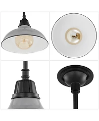 Jasper 12.25" 1-Light Farmhouse Industrial Indoor, Outdoor Iron Led Pendant