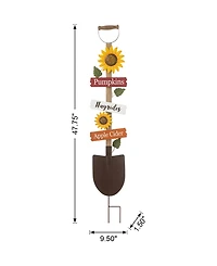 Glitzhome 47.75" H Fall Wood Metal Shovel Yard Stake