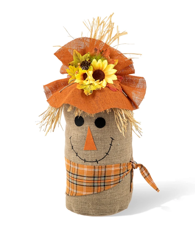 Glitzhome 23.25" H Fall Linen Scarecrow Doorstop Porch Decor