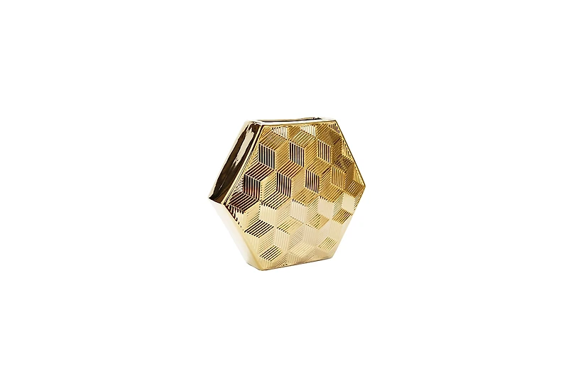 Hexagon Shaped Vase 12.5" H