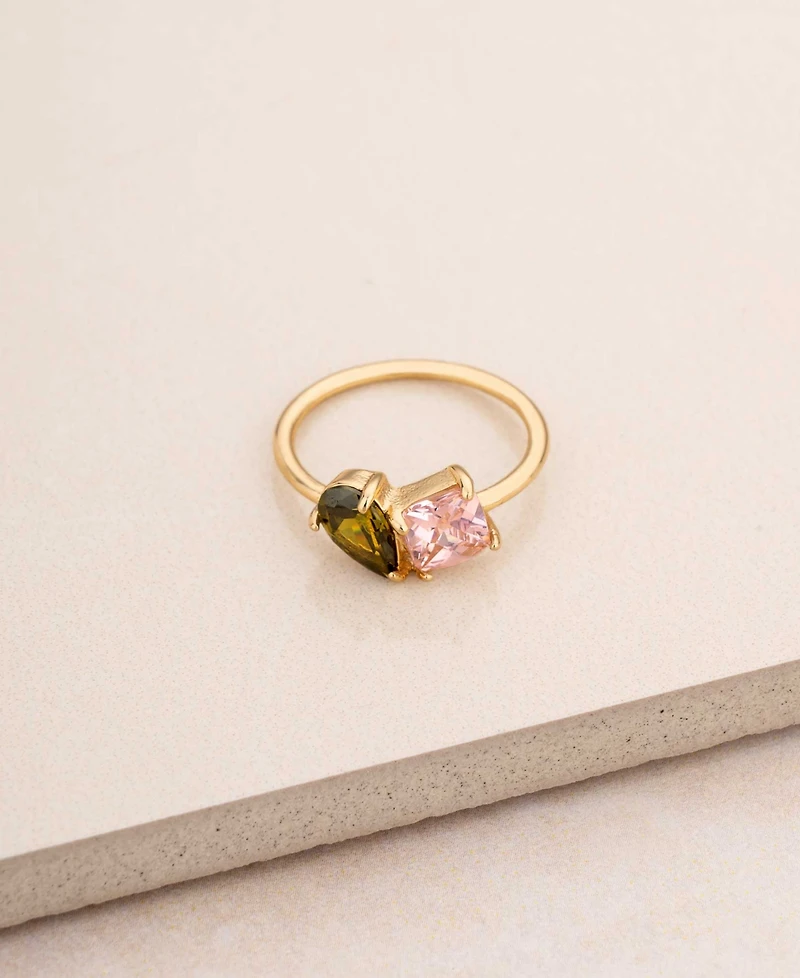 Ettika 18K Gold Plated Brass Cubic Zirconia Ring