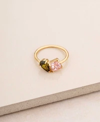Ettika 18K Gold Plated Brass Cubic Zirconia Ring