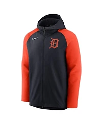 Men's Nike Navy, Orange Detroit Tigers Authentic Collection Performance Raglan Full-Zip Hoodie