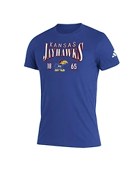 Men's adidas Royal Kansas Jayhawks Along The Shadow Tri-Blend T-shirt