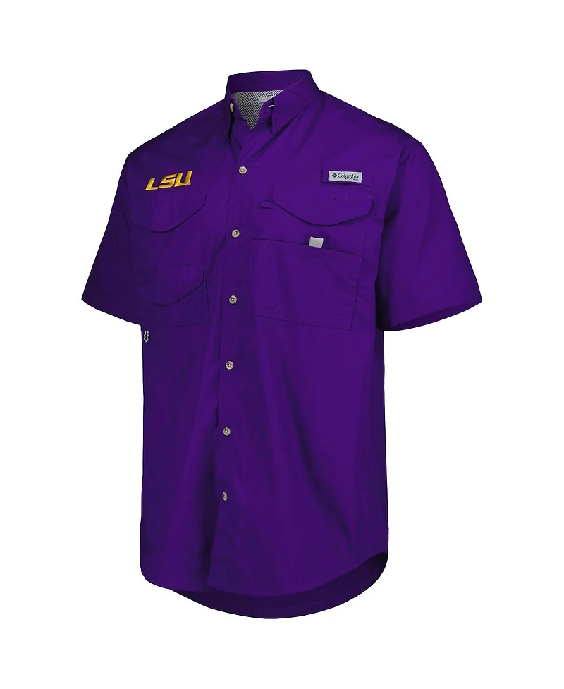 Men's Columbia Purple Lsu Tigers Bonehead Button-Up Shirt