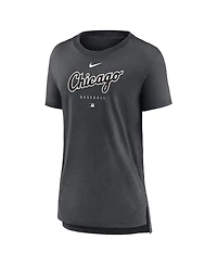 Women's Nike Heather Charcoal Chicago White Sox Authentic Collection Early Work Tri-Blend T-shirt