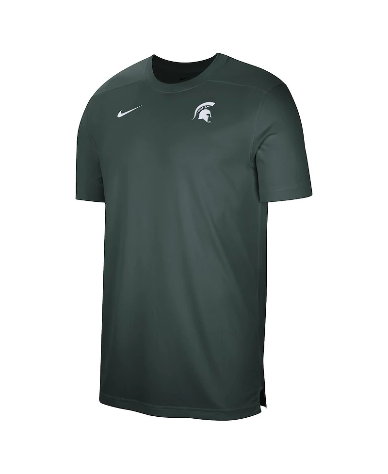 Men's Nike Green Michigan State Spartans Sideline Coaches Performance Top