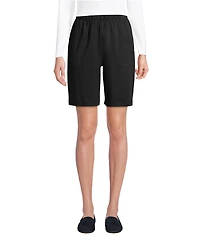 Lands' End Petite Sport Knit High Rise Elastic Waist Shorts
