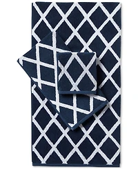 Lauren Ralph Sanders Diamond Cotton Washcloth, 13" x