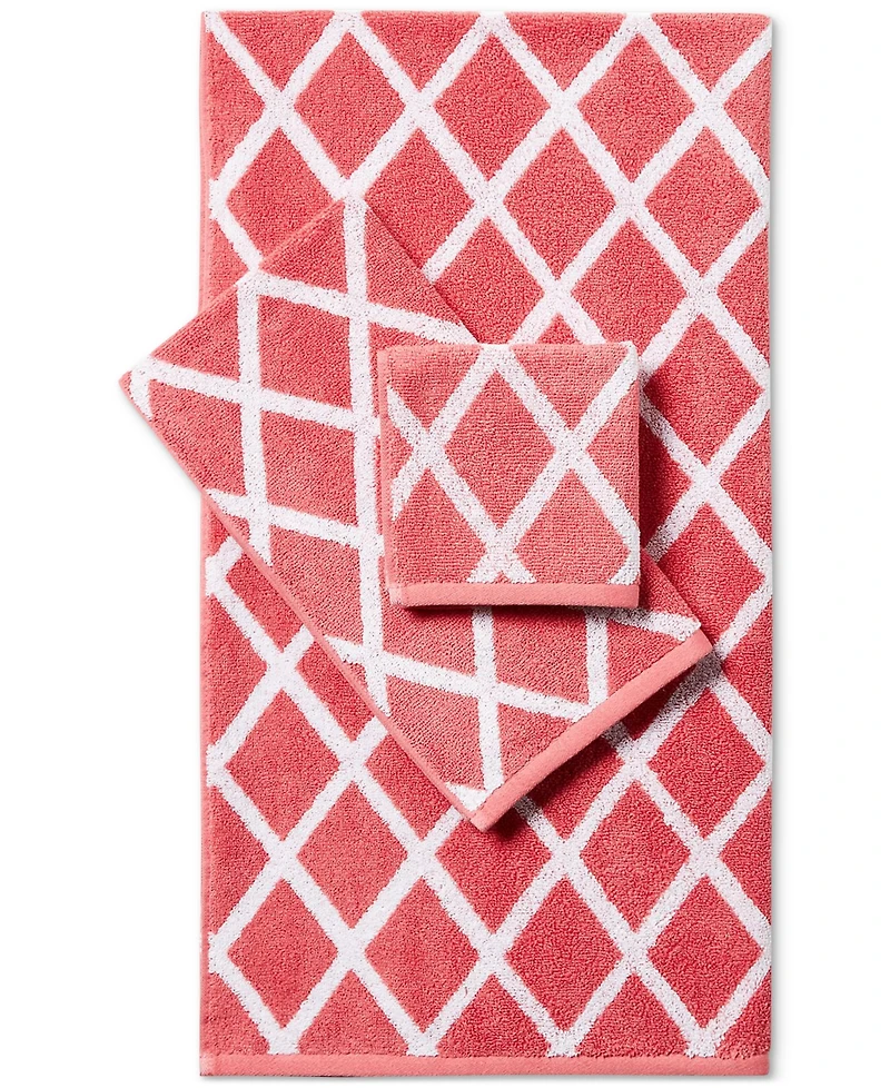 Lauren Ralph Sanders Diamond Cotton Washcloth, 13" x
