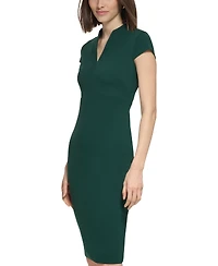 Calvin Klein Women's V-Neck Cap Sleeve Sheath Dress