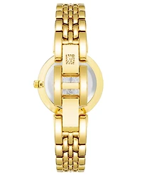 Anne Klein Women's Three Hand Quartz Round Gold-Tone Alloy Link Bracelet Watch, 30mm
