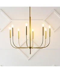 Amoros 27.25" 8-Light Modern Mid-Century Iron Led Chandelier