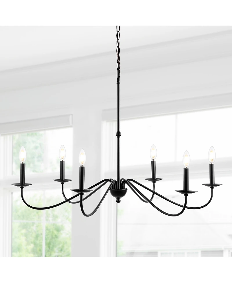 Wicklow 34.75" 6-Light Bohemian Farmhouse Iron Led Chandelier