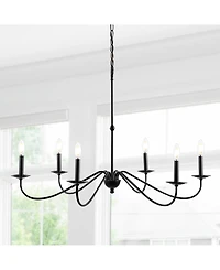 Wicklow 34.75" 6-Light Bohemian Farmhouse Iron Led Chandelier