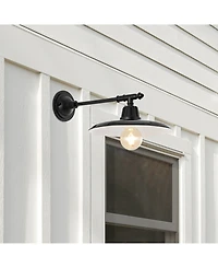 Bonner 12" 1-Light Farmhouse Industrial Indoor, Outdoor Iron Led Victorian Arm Sconce