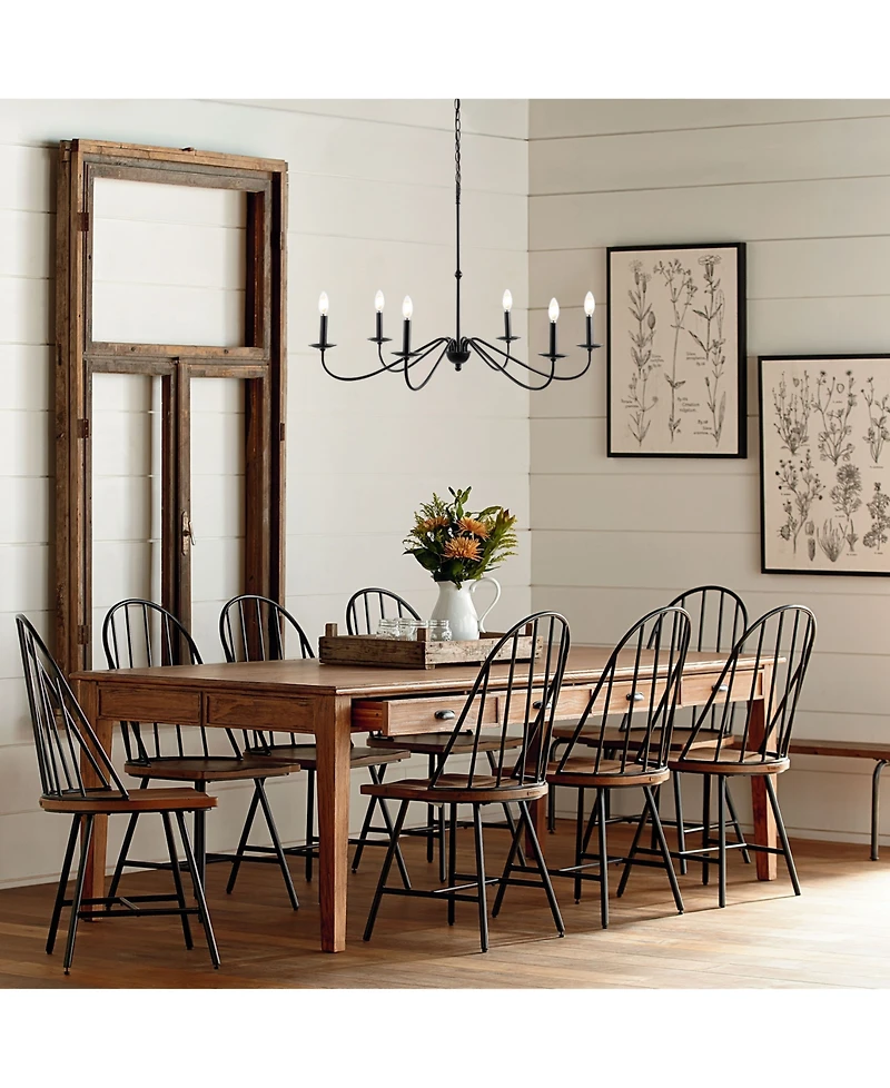 Wicklow 34.75" 6-Light Bohemian Farmhouse Iron Led Chandelier
