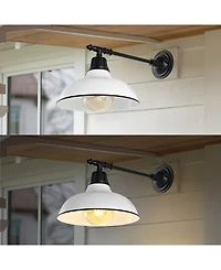 Wallace 12.25" 1-Light Farmhouse Industrial Indoor, Outdoor Iron Led Victorian Arm Sconce