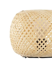 Palma 10.75" Bohemian Rustic Iron, Rattan Led Mini Table Lamp with Smart Bulb