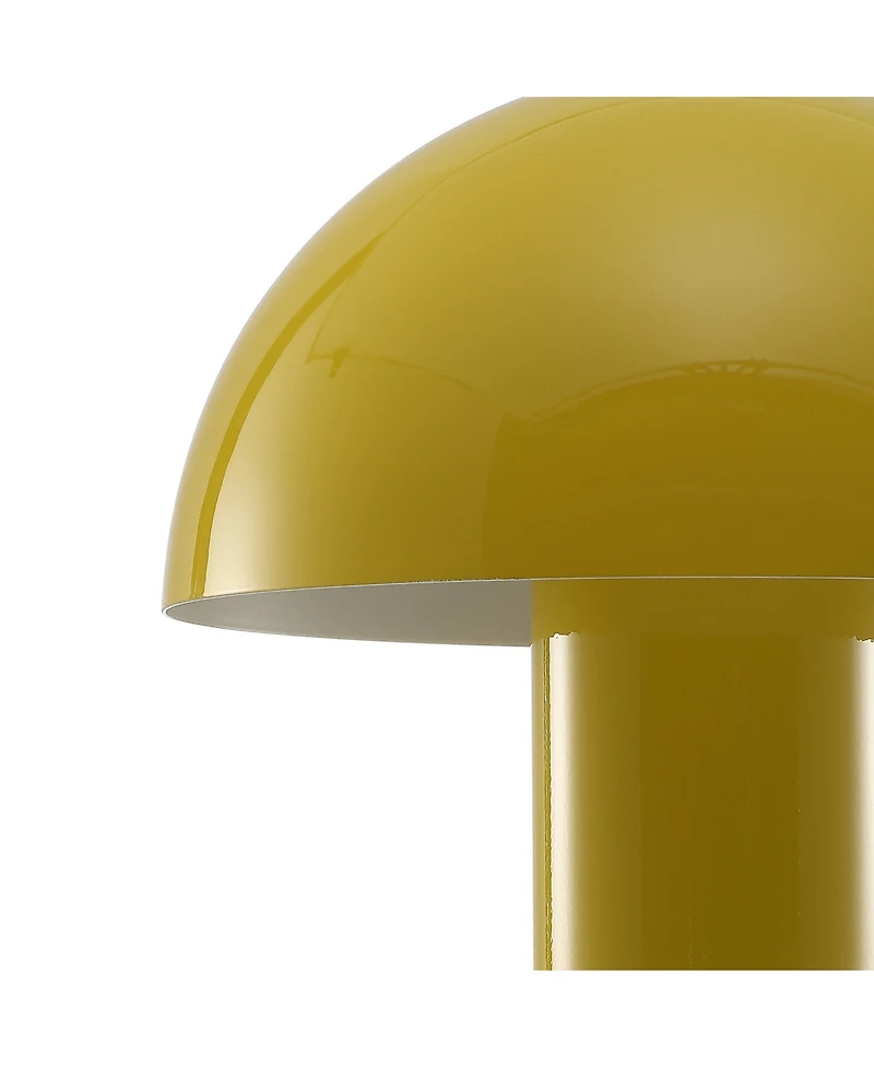 Boletus 10.75" Contemporary Bohemian Rechargeable, Cordless Iron Integrated Led Mushroom Table Lamp