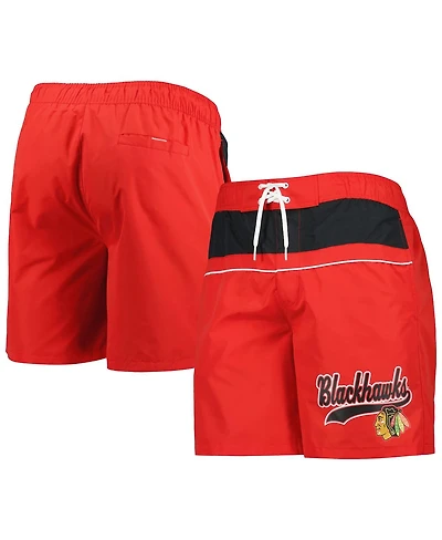 Men's Starter Red Chicago Blackhawks Freestyle Volley Swim Shorts