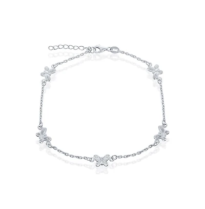 Simona Sterling Silver Butterfly Anklet
