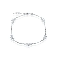 Simona Sterling Silver Butterfly Anklet