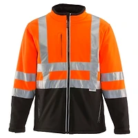 RefrigiWear Men's HiVis Insulated Softshell Jacket - High-Visibility, Warm Work Coat, Water-Repellent, Windproof, Reflective Safety Gear