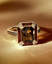 Le Vian Chocolate Quartz (3 ct. t.w.), Chocolate Diamonds (1/4 ct. t.w.) & Nude Diamonds (1/20 ct. t.w.) Statement Ring in 14k Gold