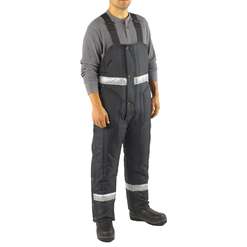 RefrigiWear Big & Tall Iron-Tuff Enhanced Visibility Bib Overalls - HiVis, Insulated Work Bibs, Water-Repellent, Windproof,