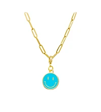 Zomi Gems Girls Happy Face Emoji Paperclip Necklace