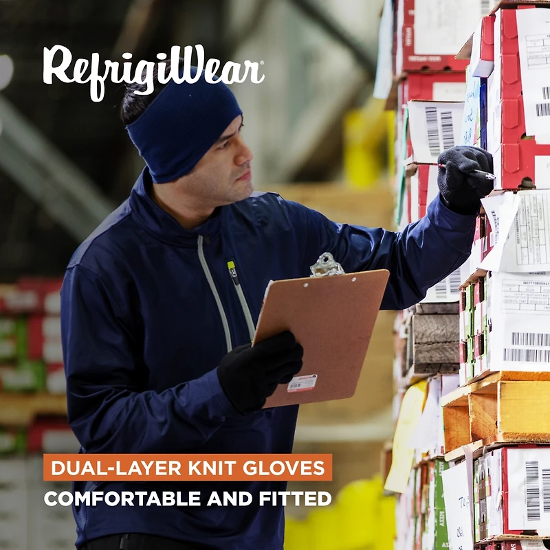 RefrigiWear Men's Dual-Layer Knit Insulated Gloves